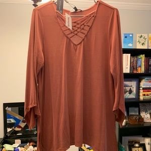 Salmon Cable & Gage Blouse